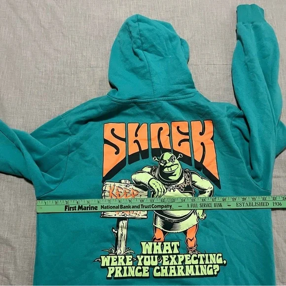 Shrek Oversized Hoodie Size Medium Baggy Streetwear Cartoon Bold Vibrant - Picture 8 of 8